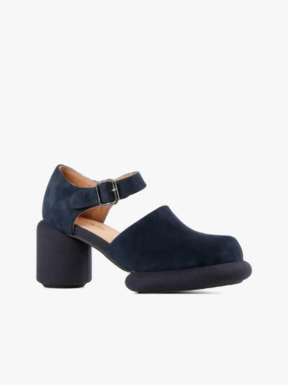 NEW ALL BLACK women's mod jane shoes in navy
